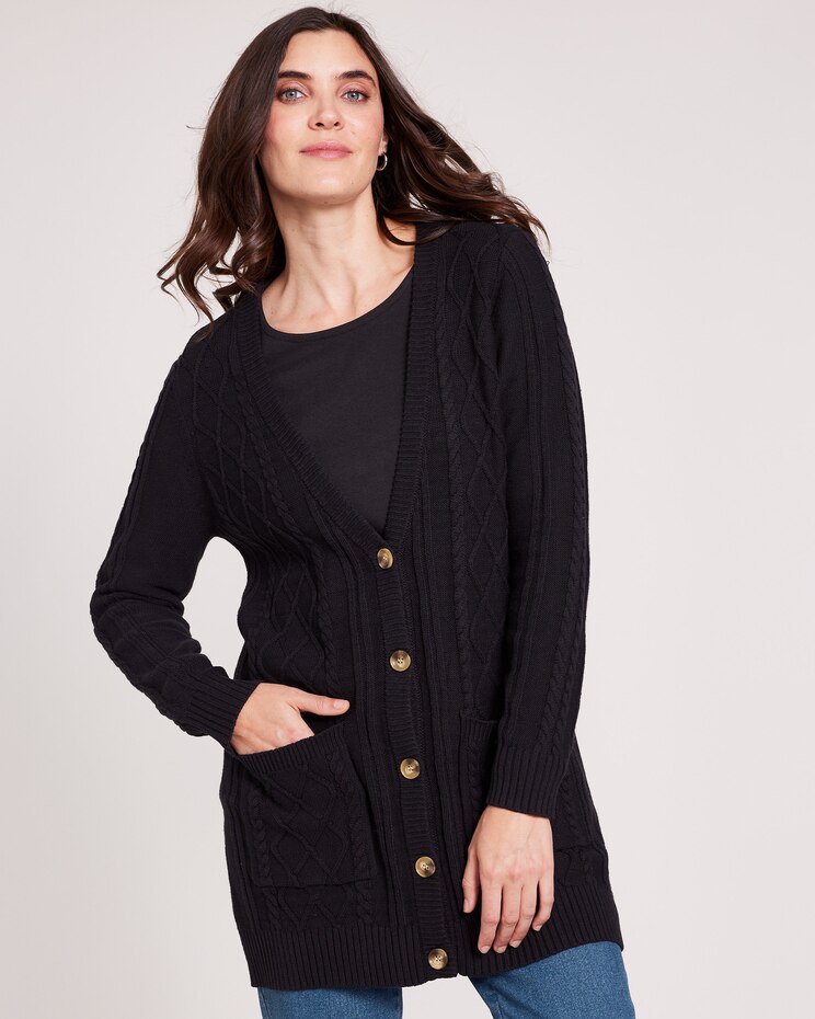 Cable Cardigan Sweater image number 1