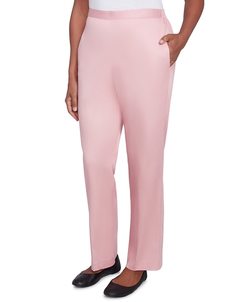 Alfred Dunner® Coming Up Roses Sateen Woven Medium Length Pant
