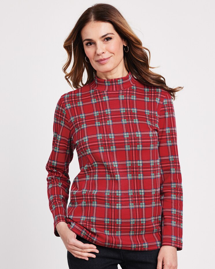 Essential Knit Patterned Mock Top Blair
