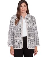 Alfred Dunner® Romancing The Stone Textured Collared Knit Jacket thumbnail number 1