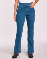 DenimEase™ Flat Waist Bootcut Jeans thumbnail number 1