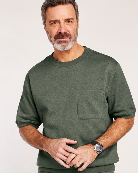 John Blair® Supreme Fleece Short-Sleeve Sweatshirt