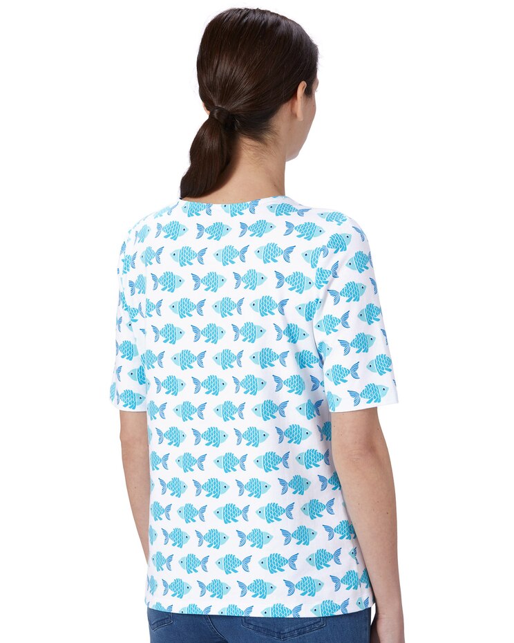 Swimming Fish Elbow Sleeve Tee image number 2