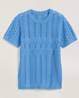 Short Sleeve Pointelle Sweater thumbnail number 1