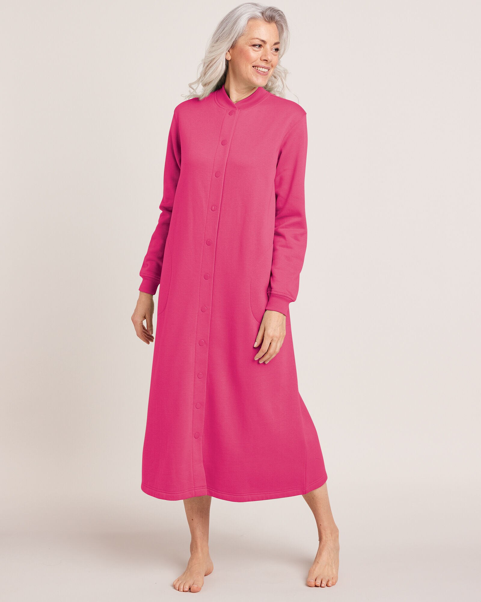 Fleece robe new arrivals with snaps