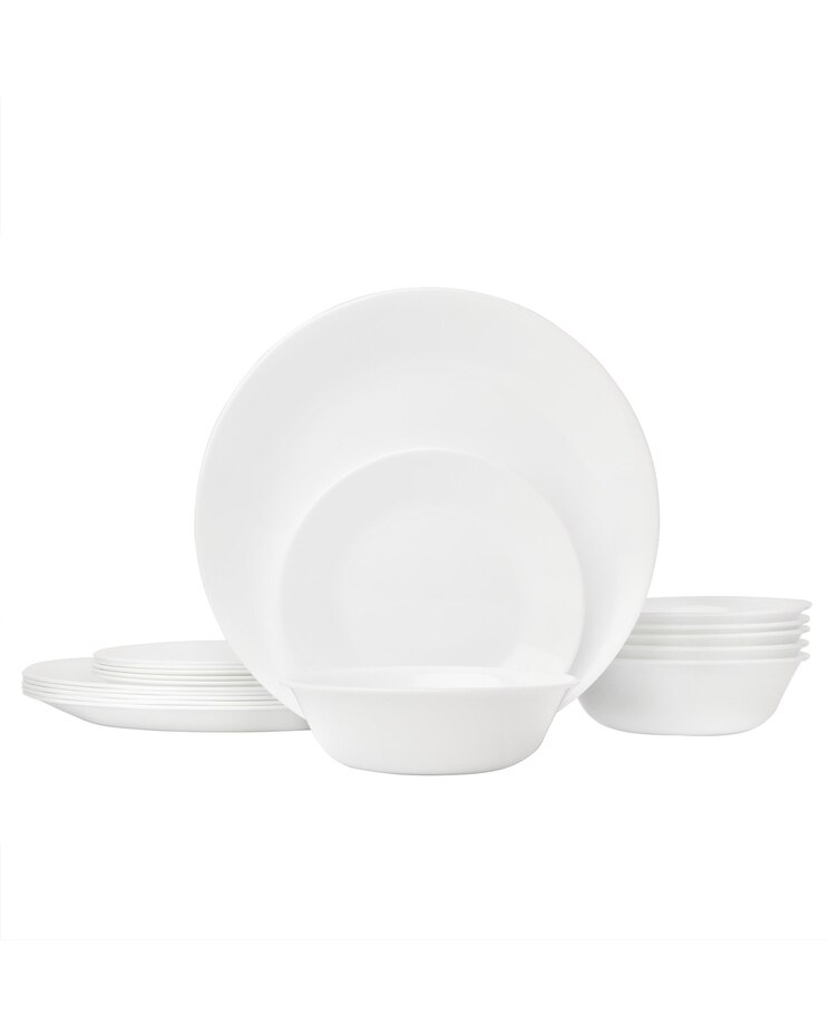 Corelle Livingware White Frost 18pc Round Dinnerware Set image number 1