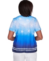 Alfred Dunner® All American Tie Dye Stars Short Sleeve Tops thumbnail number 2
