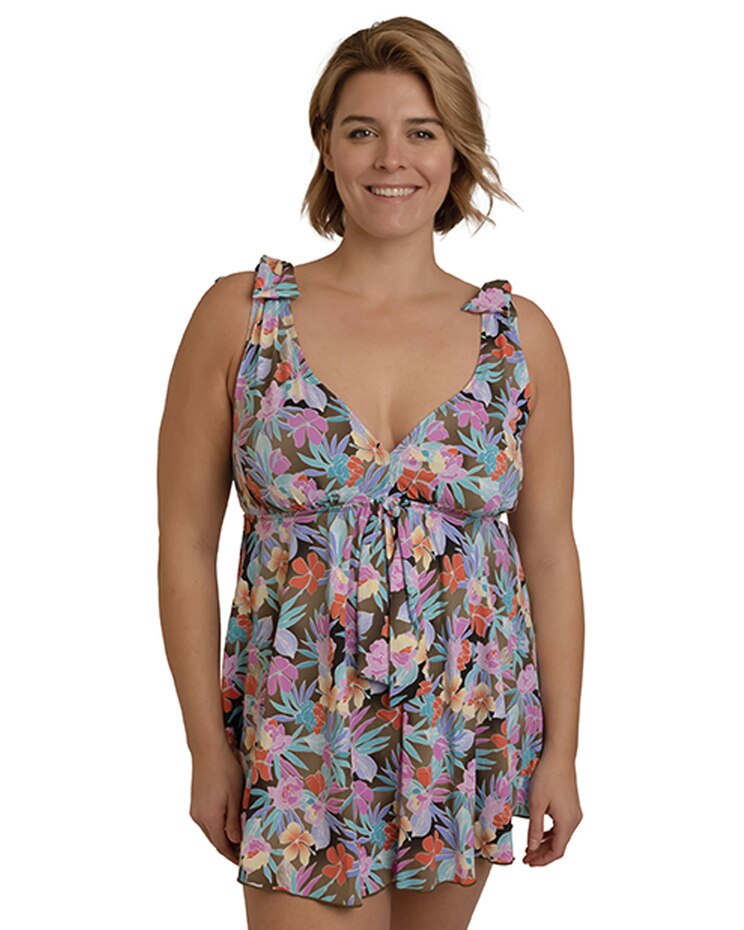 Fit 4 U Topaz Tie Shoulder Babydoll V-Neck Dress image number 1