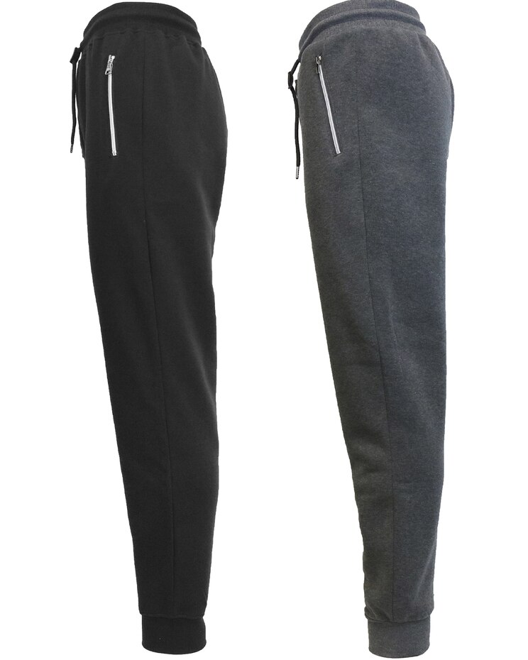 Galaxy by Harvic Fleece-Lined Jogger Sweatpants With Zipper Pockets-2 Pack image number 1