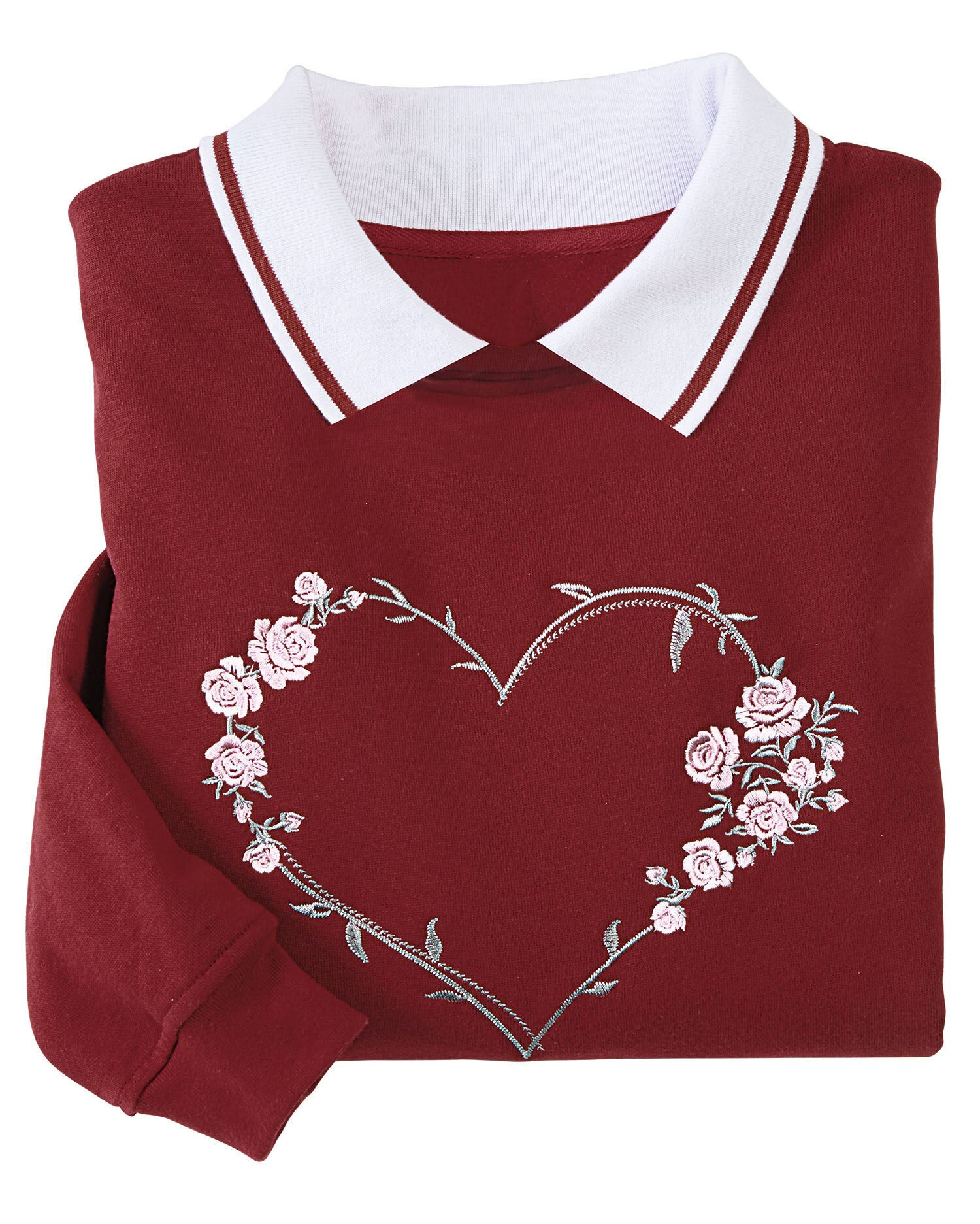 Women's embroidered sweatshirts with collar online