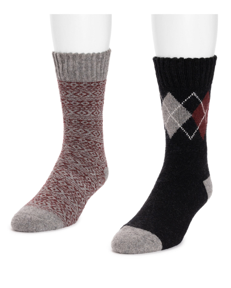 MUK LUKS® Wool Blend Boot Socks - 2PK image number 2