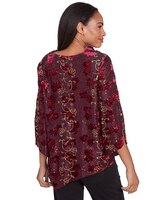 Ruby Rd® Berry Glam Knit Floral Velvet Top thumbnail number 2