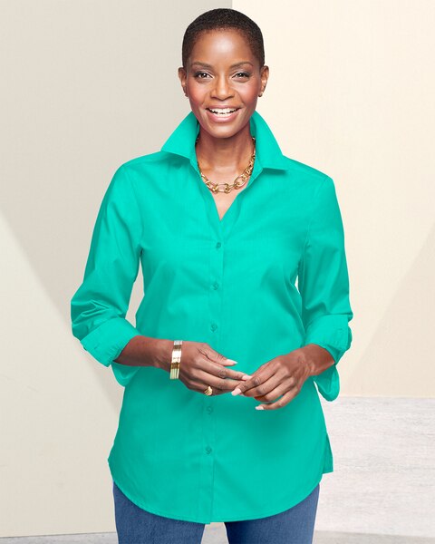Foxcroft Wrinkle-Free Solid Long Sleeve Tunic