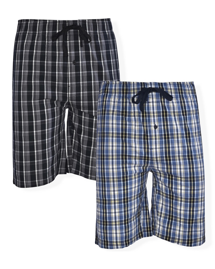 Hanes 2-Pack Stretch Woven Sleep Shorts image number 1