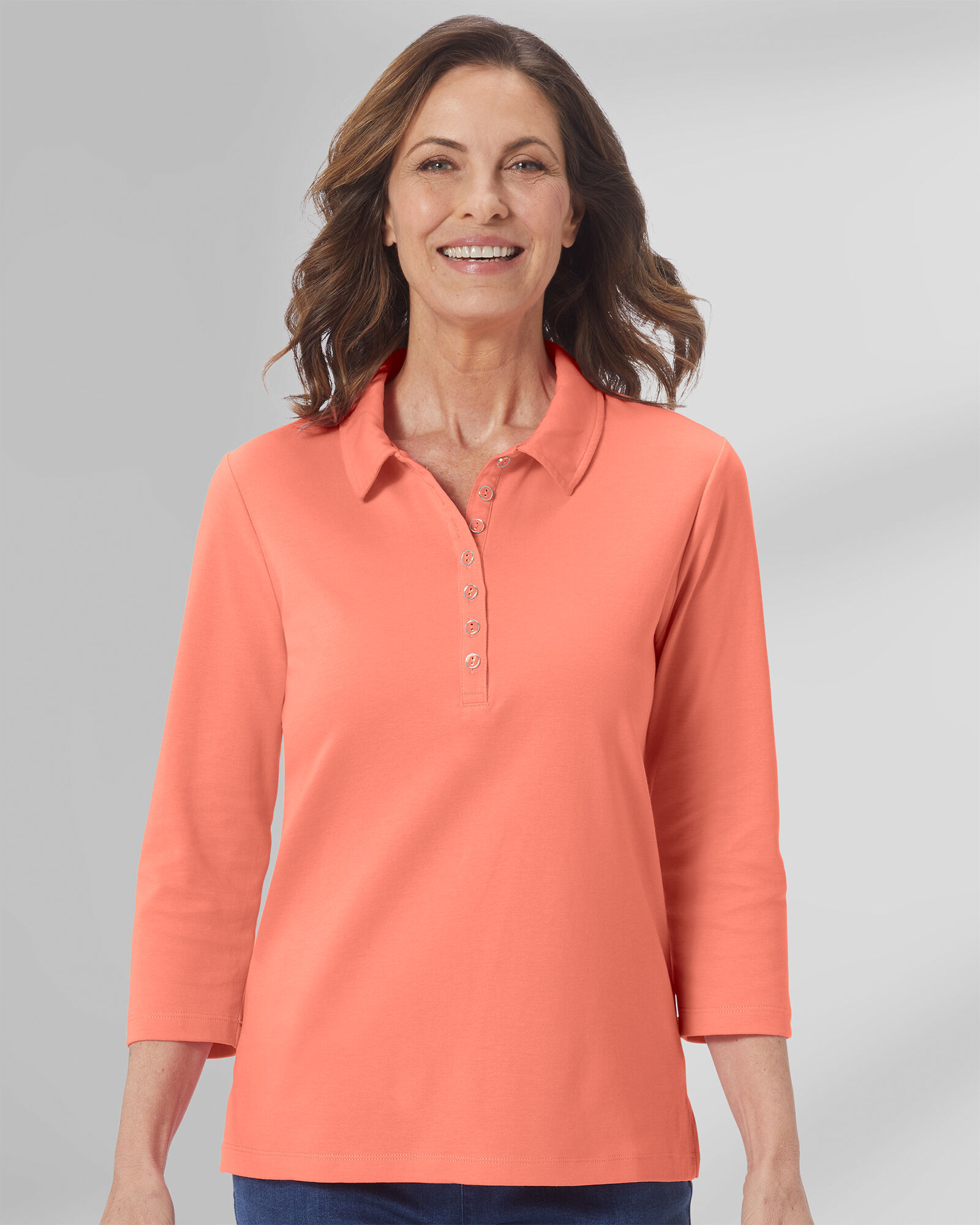 Women's polo shirts with three quarter sleeves new arrivals