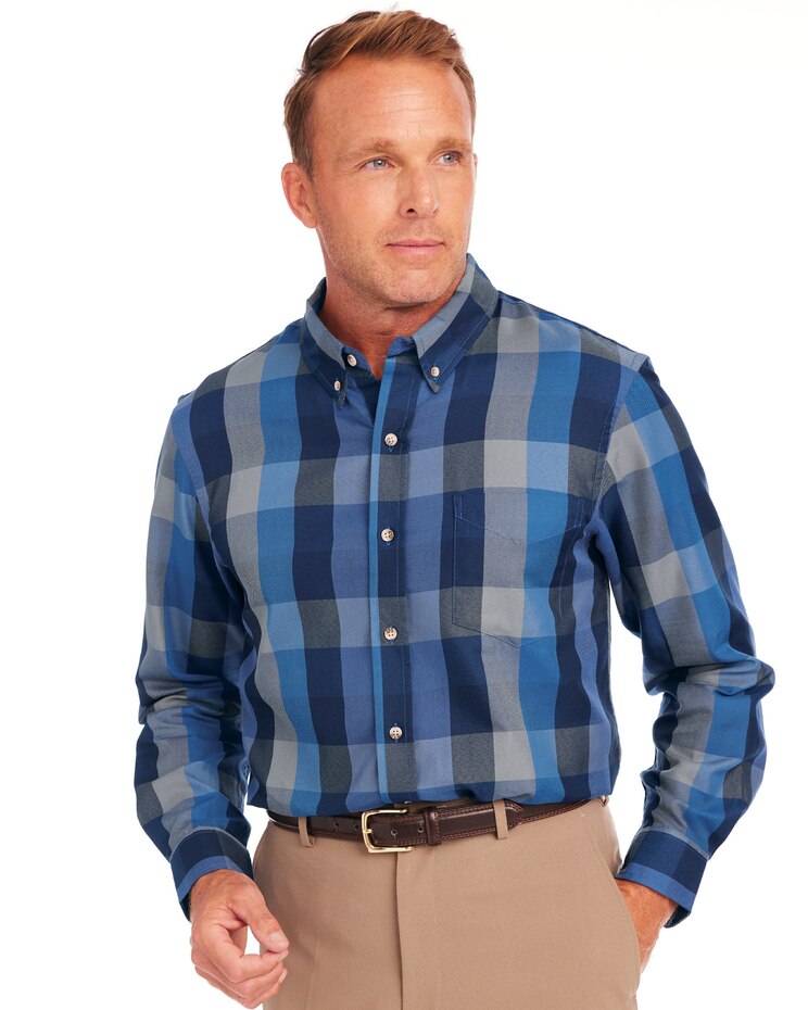 John Blair Multi-Plaid Shirt image number 1