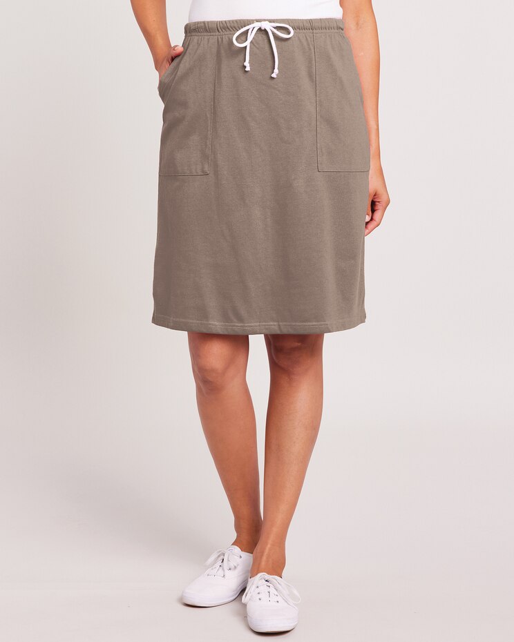 Knit Drawstring Skort image number 1