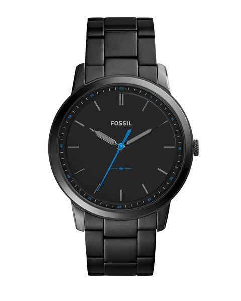 Fossil Minimalist Black Ion-Plated Watch, Black Dial