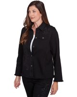 Alfred Dunner® Wild At Heart Heart Floral Embroided Denim Jacket thumbnail number 3
