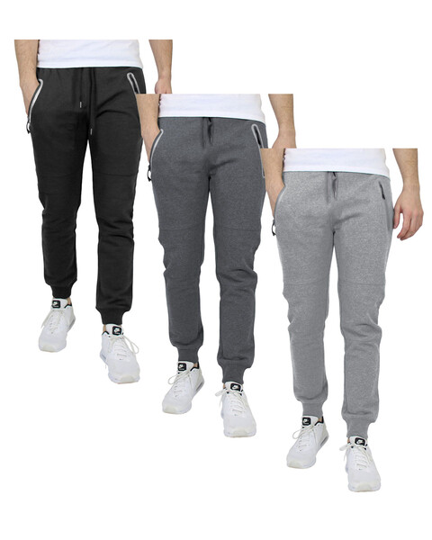 Harvic Men's Slim Fit Fleece Jogger Sweatpants-3 Pack
