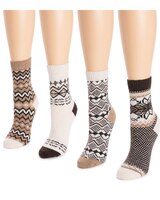MUK LUKS® Womens Holiday Boot Socks 4Pr Pack thumbnail number 5