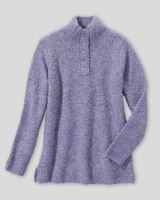 Luxe Bouclè Mockneck Henley thumbnail number 4