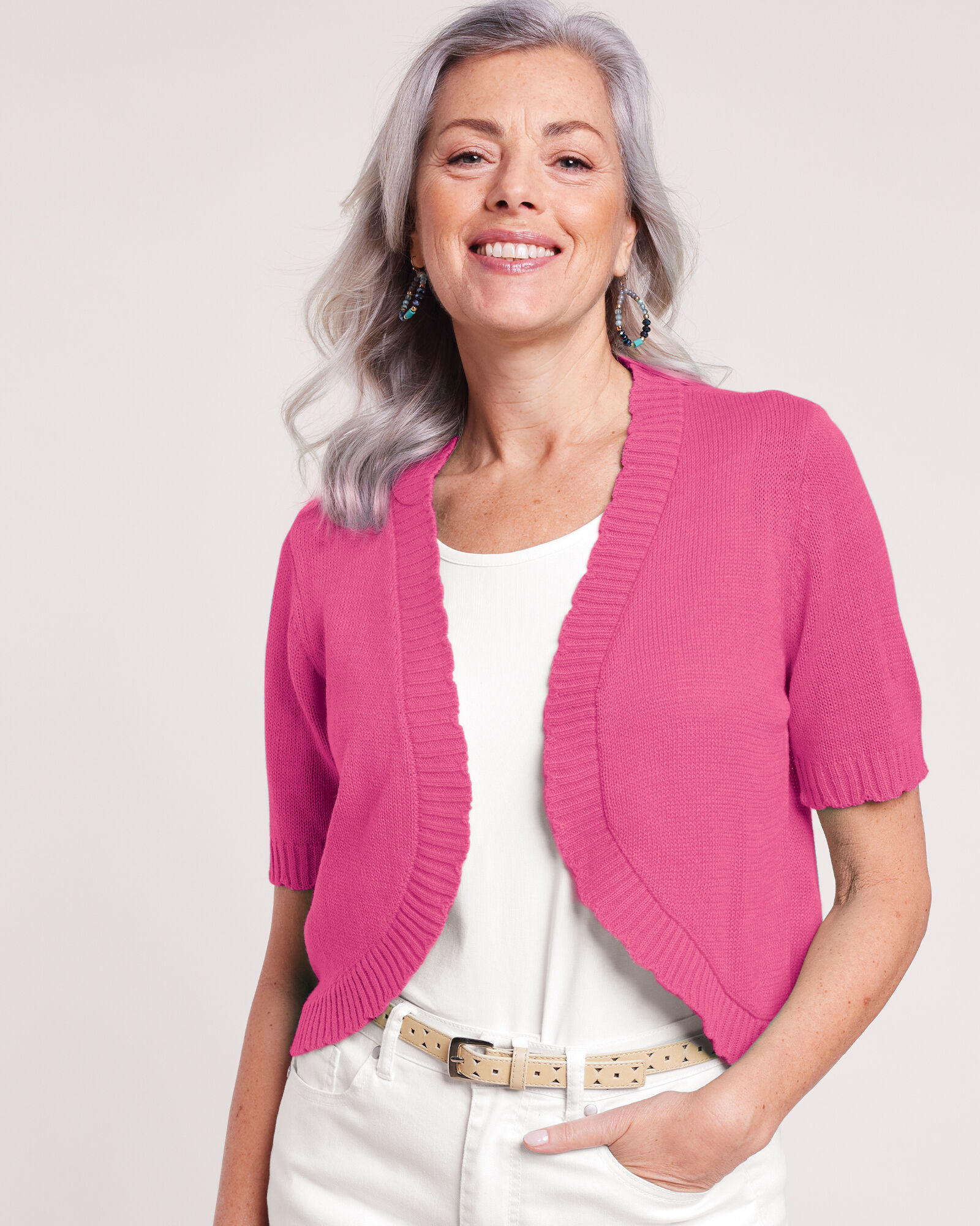 Pink shrug sweater shop