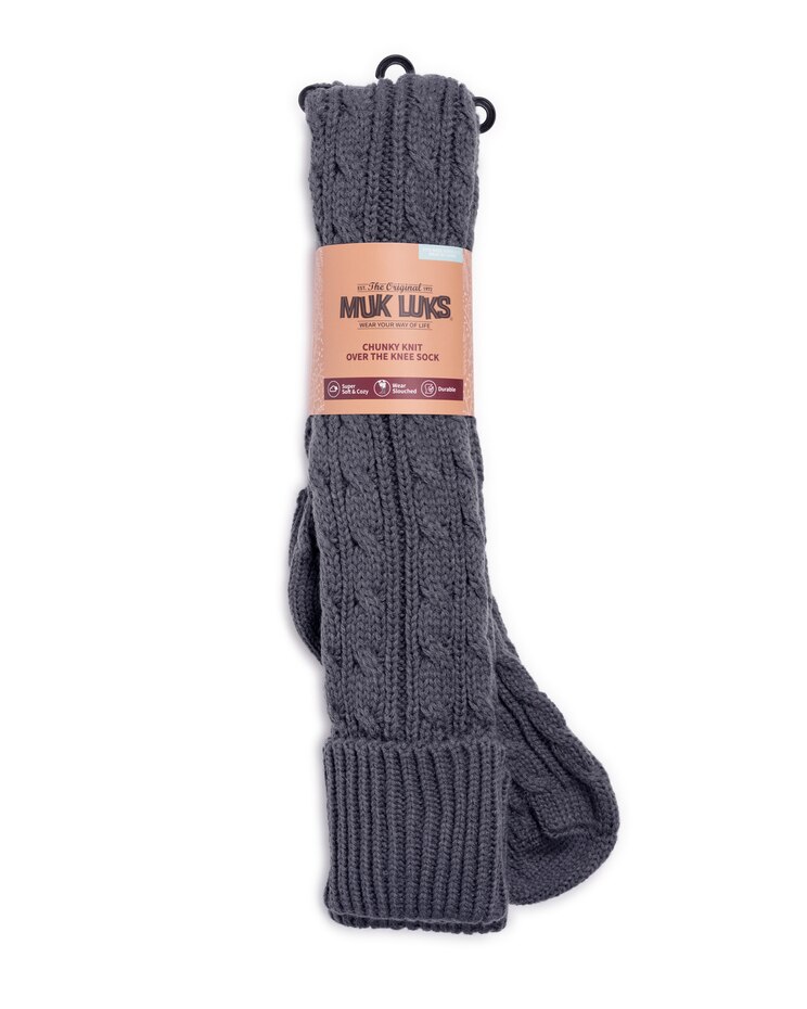 MUK LUKS Chunky OTK Cable Sock image number 8