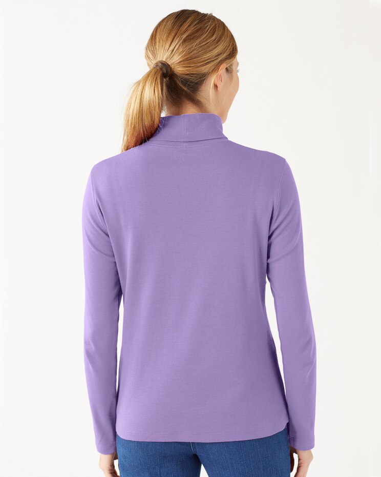Essential Cotton Long-Sleeve Solid Turtleneck image number 2
