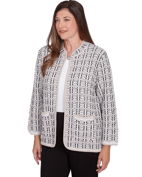 Alfred Dunner® Romancing The Stone Textured Collared Knit Jacket