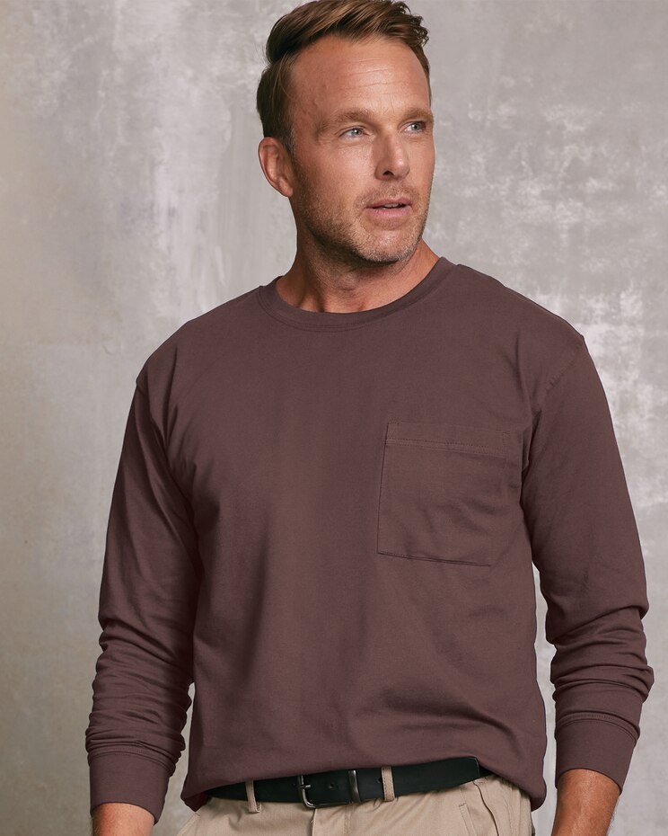 John Blair Everyday Jersey Knit Long-Sleeve Pocket Tee image number 1