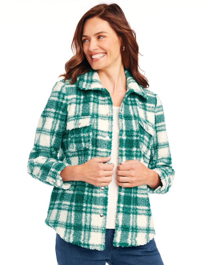 Plaid Sherpa Jacket image number 1