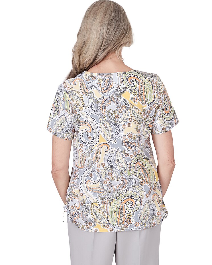 Alfred Dunner® Charleston Paisley Top with Side Ruching image number 2