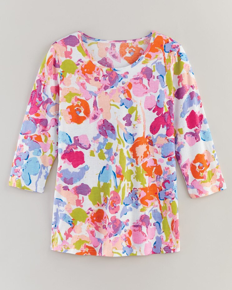 Haband Women’s 3/4-Sleeve Print Artista Knit Top image number 1