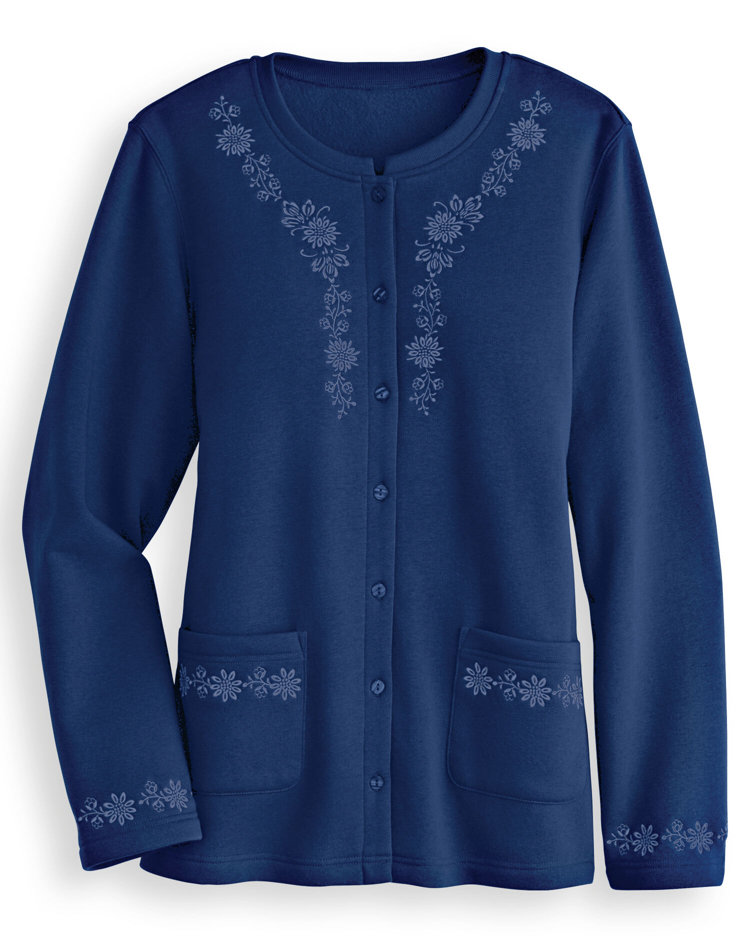 Embroidered Fleece Cardigan Blair