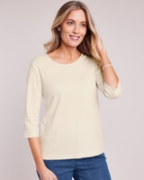Essential Knit Three-Quarter Sleeve Tee thumbnail number 1