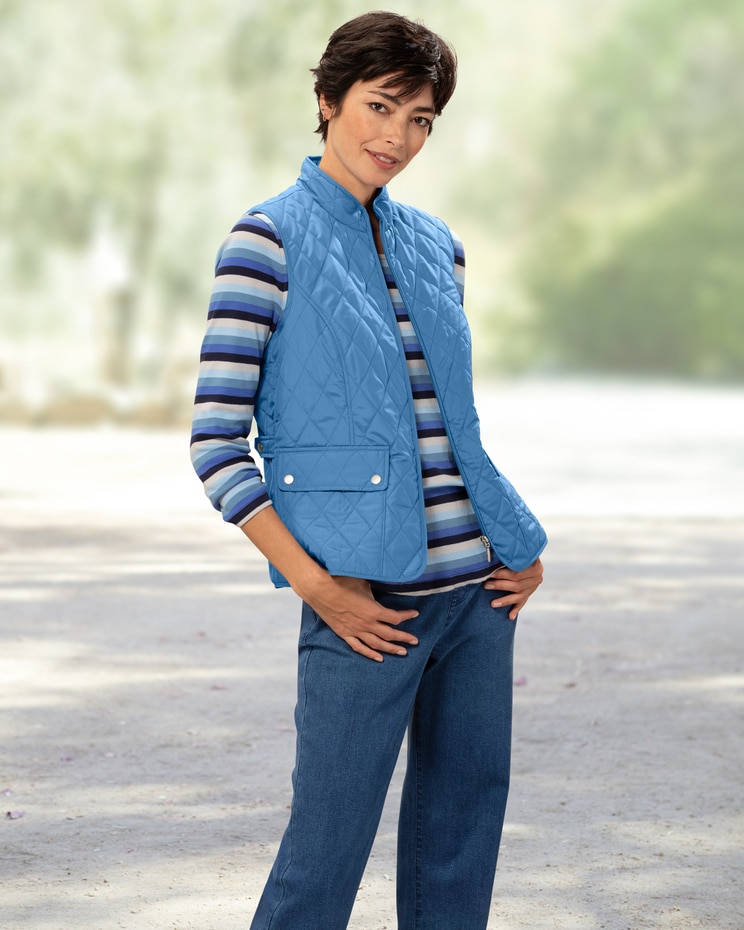 Coastal Cotton Striped Long-Sleeve Scoopneck Tee image number 2