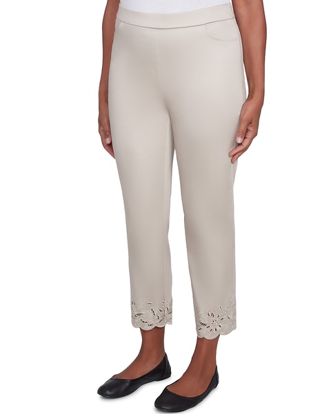 Alfred Dunner® Coming Up Roses Floral Cut Out Ankle Pant