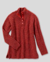Luxe Bouclè Mockneck Henley thumbnail number 7