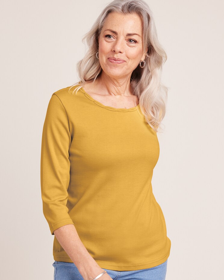 Braid Trim Knit Top image number 1
