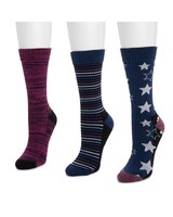 MUK LUKS® Women's 3 Pack Cotton Compression Crew Socks thumbnail number 1