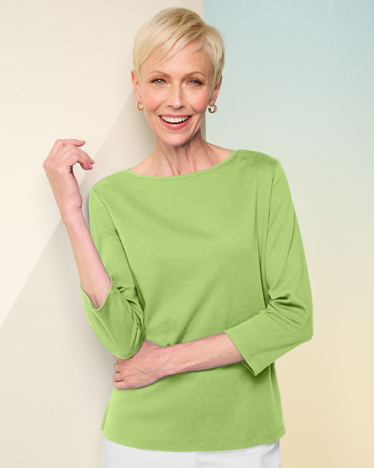 Essential Boatneck 3/4 Sleeve Tee image number 1