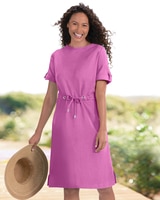 Solid Knit Drawstring-Waist Dress thumbnail number 1