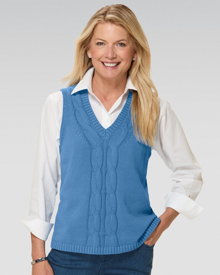 Bayside Cotton Cabled Vest image number 1