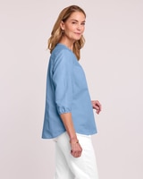 DenimLite Pintuck Henley Shirt thumbnail number 2