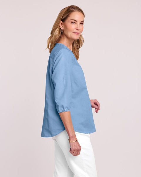 DenimLite Pintuck Henley Shirt