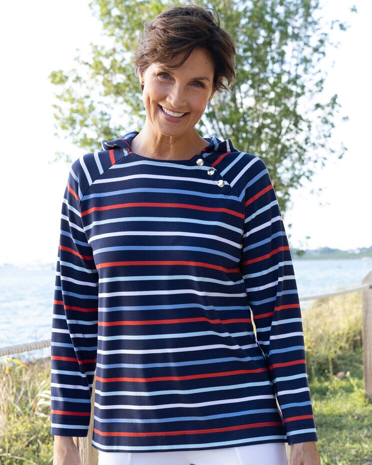 Everyday Knit Striped Hoodie image number 1