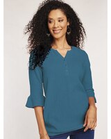 Gauze Flounce Sleeve Tunic thumbnail number 1