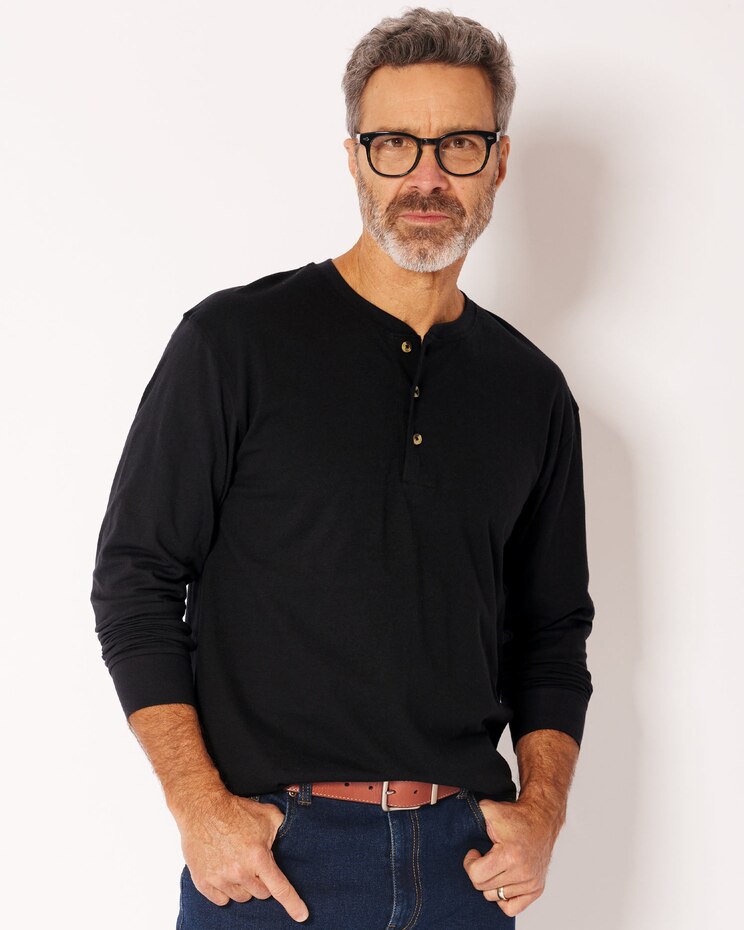 John Blair Everyday Jersey Knit Long-Sleeve Henley image number 1