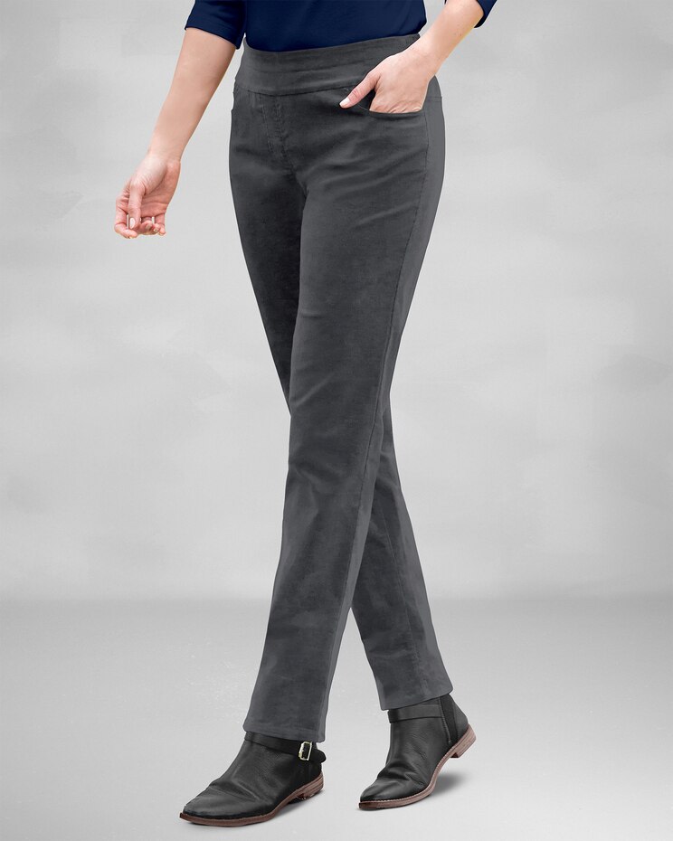 SlimSation® Tapered-Leg Pincord Pants image number 1